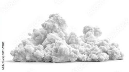 A fluffy, white cloud formation on a plain background.