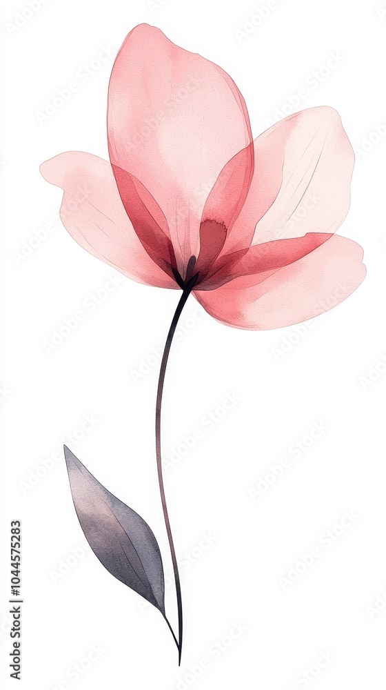 Delicate pink flower on a white background. Delicate pink flower on a white background.