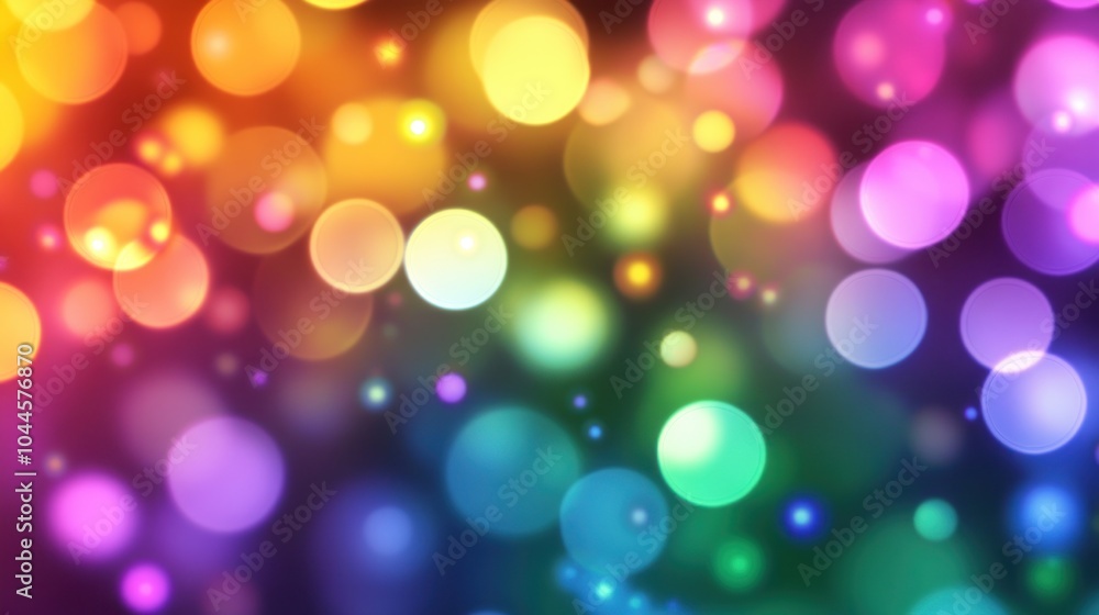 Fototapeta premium A vibrant, colorful background with blurred bokeh lights creating a festive atmosphere.