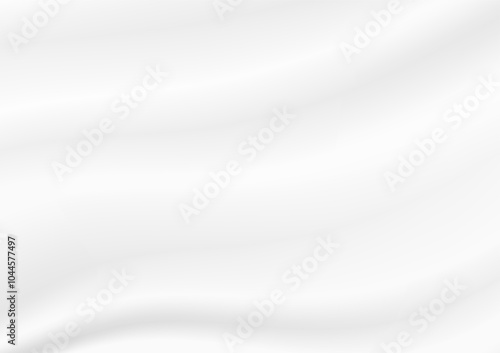 Vector background illustration rippled white fabric. White abstract cloth textile with crease wavy folds background.