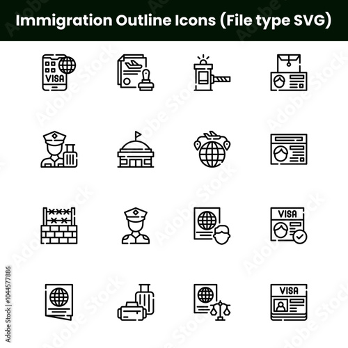 Immigration Outline Icons (File type SVG)