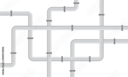 Seamless pipeline metal decoration flat illustration 