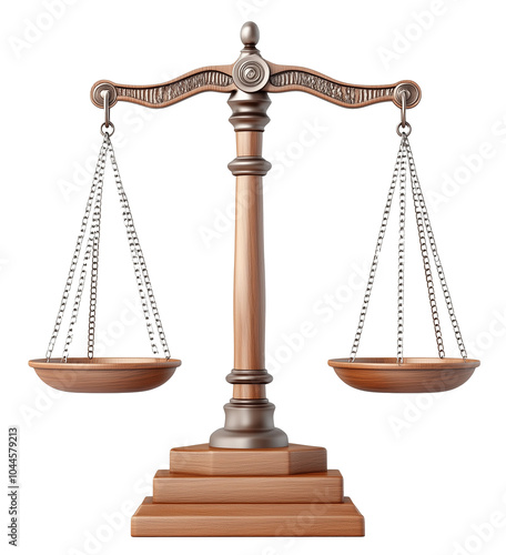 Balance scale isolated on transparent background photo