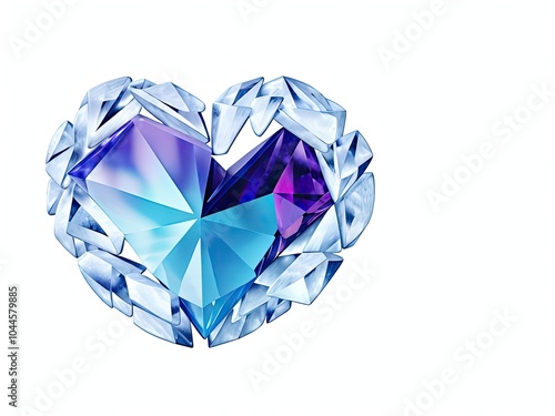 diamond heart isolated on white,heart shaped diamond