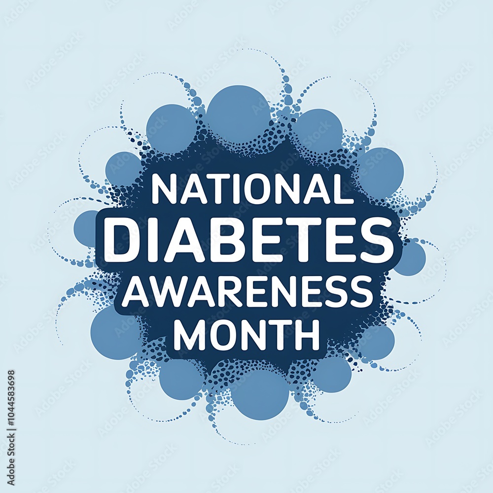 Fototapeta premium National Diabetes Awareness Month Graphic with Blue Circular Design