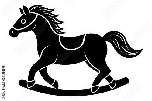 rocking  horse silhouette vector