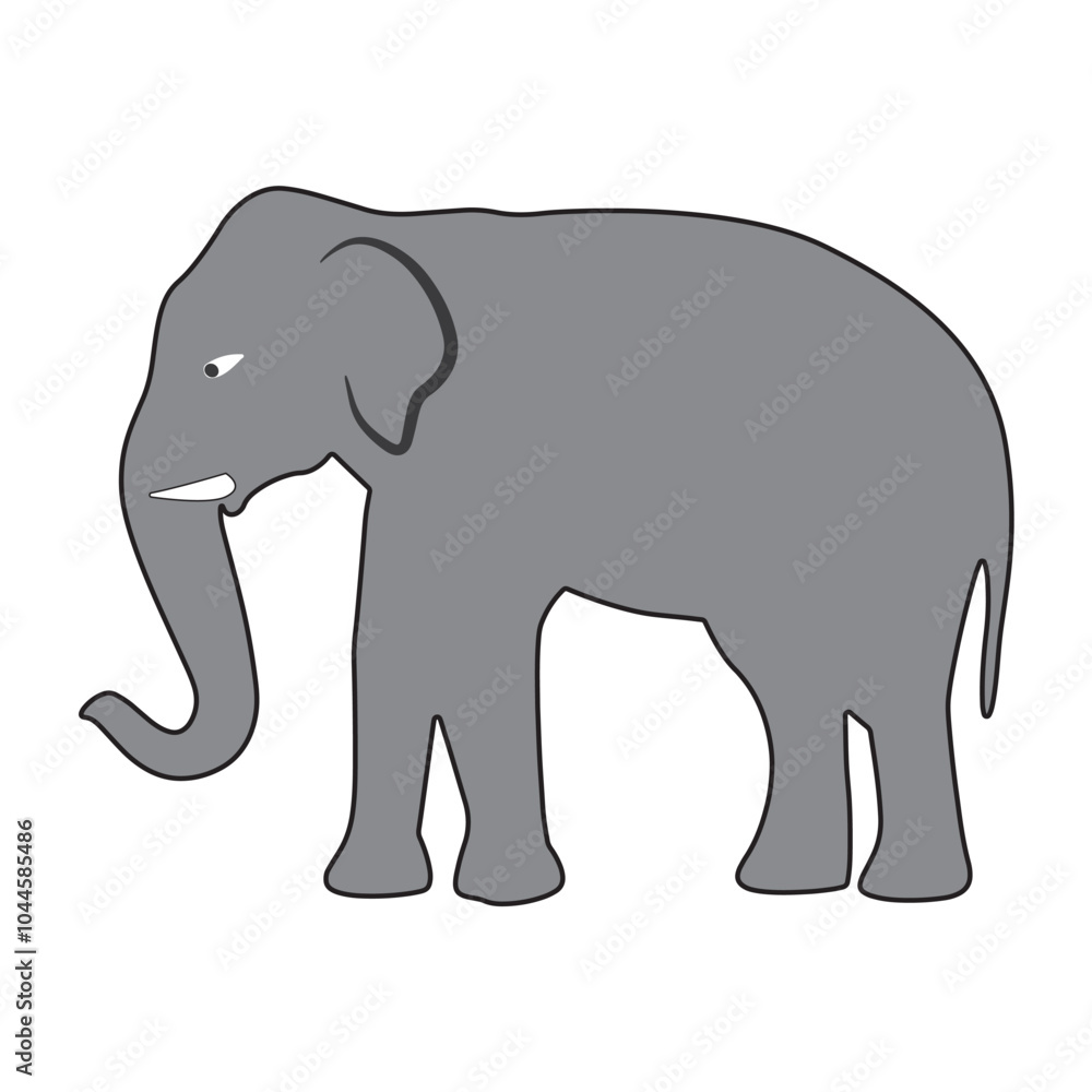 A vector illustration of an elephant silhouettes icon A vector illustration of an elephant silhouettes icon