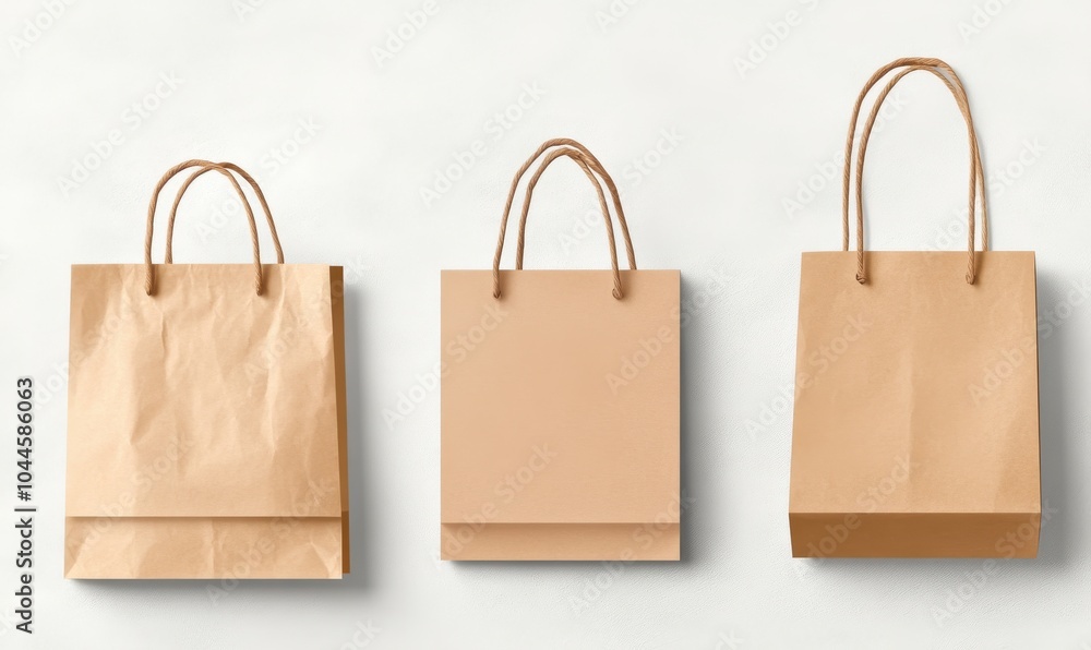 Set of paper shopping bag, file of isolated cut-out object on white background Set of paper shopping bag, file of isolated cut-out object on white background