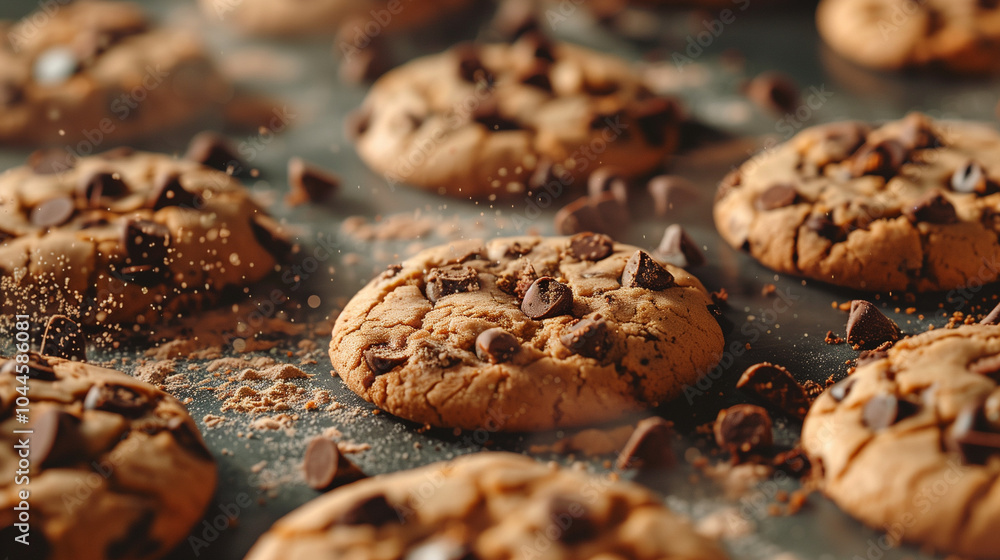 close up of chocolate cookies close up of chocolate cookies