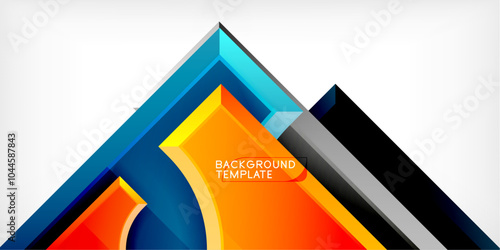 Arrow with round elements. Color geometric shapes background. Vector Illustration For Wallpaper, Banner, Background, Card, Book Illustration, landing page