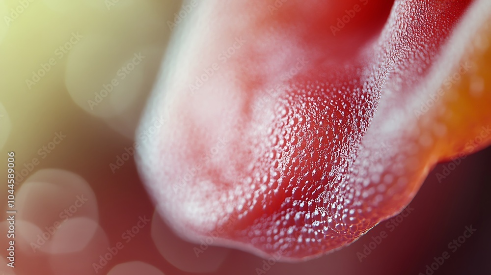 A dramatic, high-resolution close-up of a human tongue A dramatic, high-resolution close-up of a human tongue