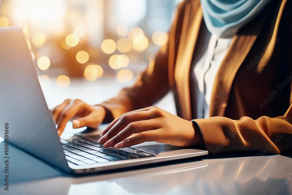 Close up woman hands typing on laptop in office for email, spreadsheet and proposal or application for work. Woman, online and technology with bokeh for task or drafting, writing notes and report. Close up woman hands typing on laptop in office for email, spreadsheet and proposal or application for work. Woman, online and technology with bokeh for task or drafting, writing notes and report.