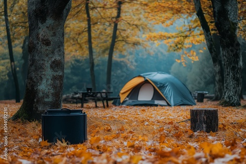 autumn camp outdoor by generative ai