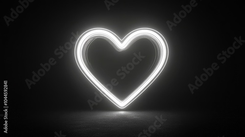 Glowing Heart Shape on Dark Background