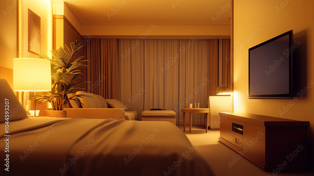 3D rendered hotel rooms with modern architecture 3D rendered hotel rooms with modern architecture