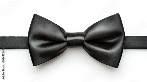 Black Bow Tie on White Background