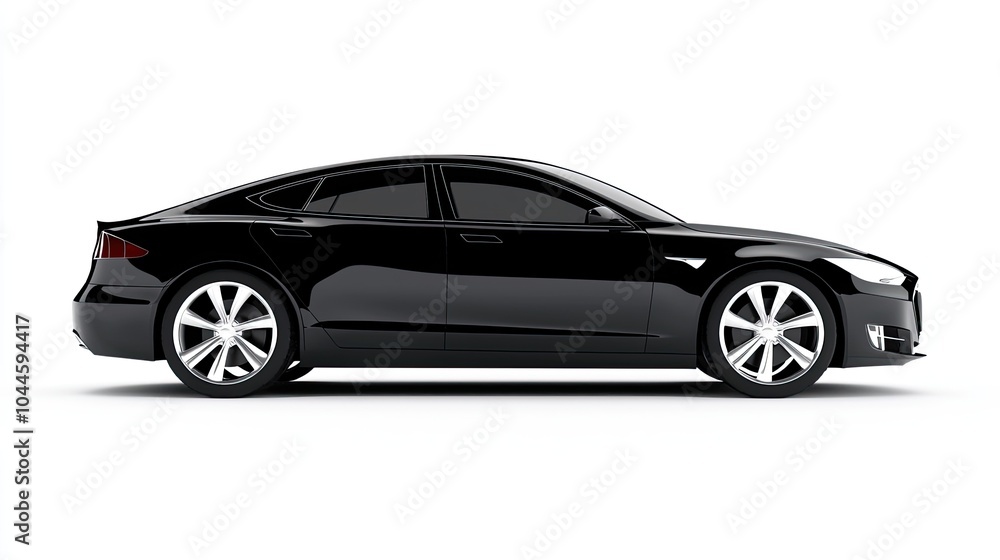 Sleek Black Electric Sedan