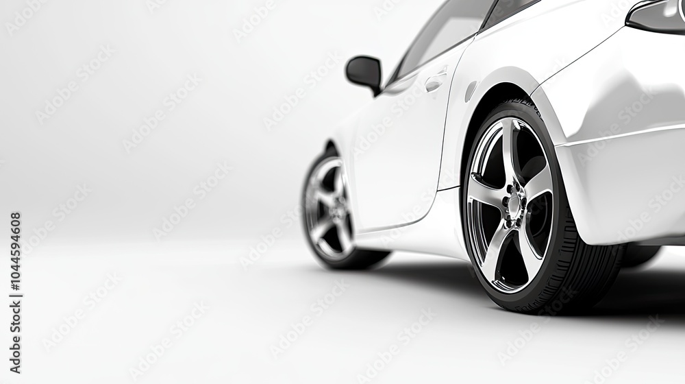 Sleek White Sports Car Close-Up Sleek White Sports Car Close-Up