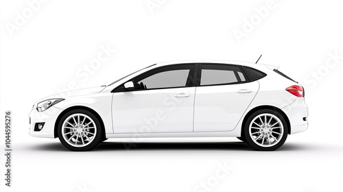 Sleek White Hatchback Car