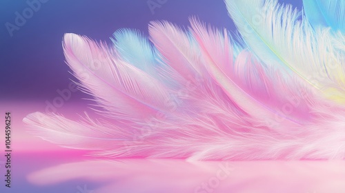 background macro feathers barely pink pantone color, digital art, realism style