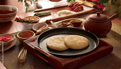 Asian-style bindaetteok (pancake) photo