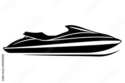 Jet Ski on Water | isolated vector silhouette illustration on white background