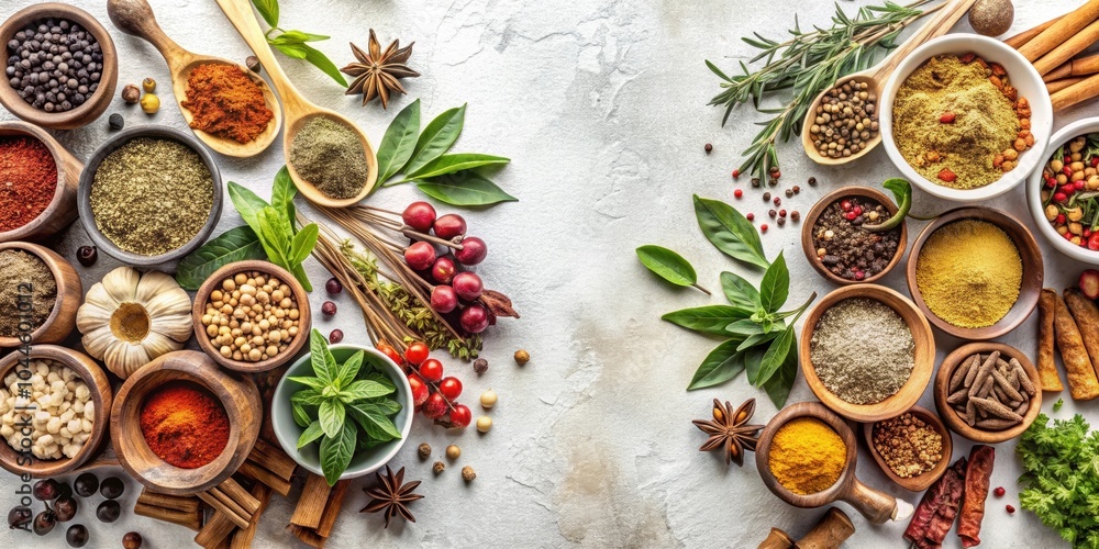 Collection of adaptogen herbs and spices on a light background, adaptogen, healthy, food, herbs, spices Collection of adaptogen herbs and spices on a light background, adaptogen, healthy, food, herbs, spices