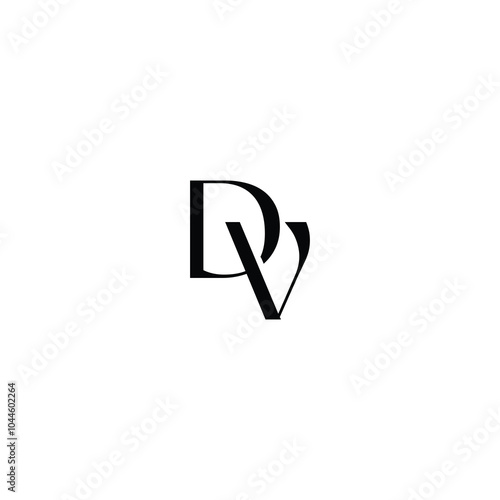 DV monogram logo design letter text name symbol monochrome logotype alphabet character simple logo