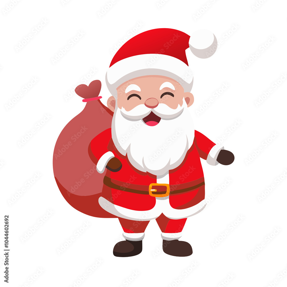 Smiling Santa Claus with a fluffy white beard and holiday cheer, ideal for Christmas graphics Smiling Santa Claus with a fluffy white beard and holiday cheer, ideal for Christmas graphics