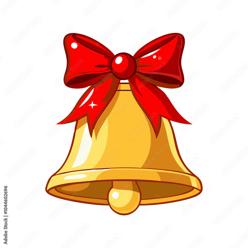 A Christmas bell icon with a festive ribbon, symbolizing the joy of the holiday season A Christmas bell icon with a festive ribbon, symbolizing the joy of the holiday season