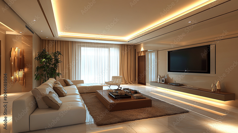 Modern building living room Modern building living room