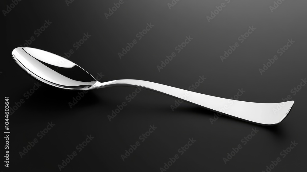 Elegant Silver Spoon on Dark Background Elegant Silver Spoon on Dark Background