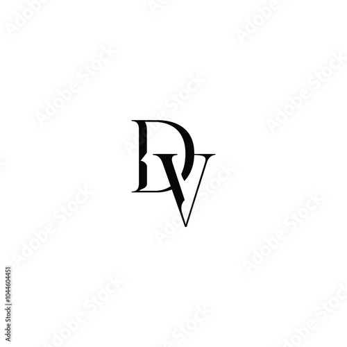 DV monogram logo design letter text name symbol monochrome logotype alphabet character simple logo