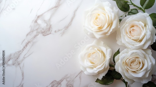 White roses on a blank background ideal for wallpaper