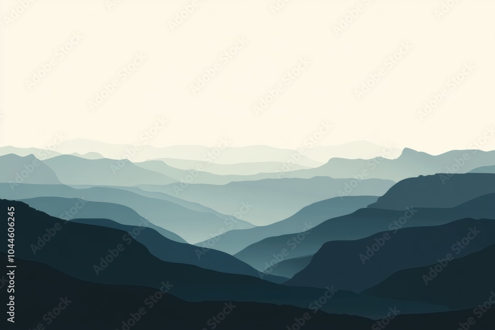 The tranquil outline of a mountain range appears at dawn, inviting exploration and highlighting the beauty of the natural landscape. Generative AI The tranquil outline of a mountain range appears at dawn, inviting exploration and highlighting the beauty of the natural landscape. Generative AI