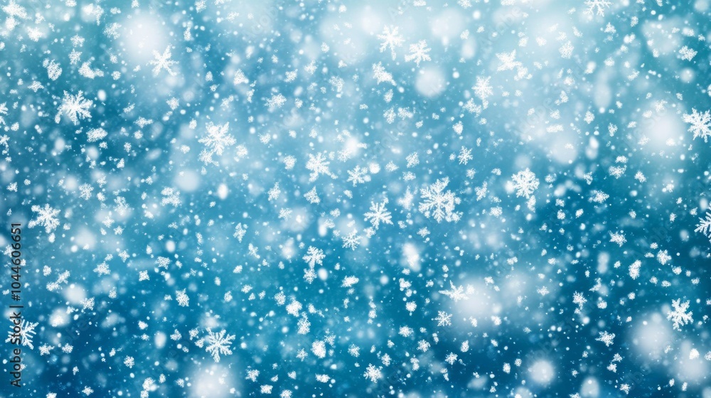 A blue sky with snowflakes falling on it A blue sky with snowflakes falling on it
