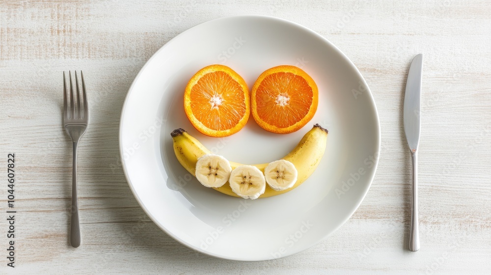 Cheerful Fruit Display on a White Plate Cheerful Fruit Display on a White Plate