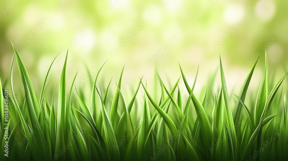 Lush Green Grass with Soft Blurred Background Lush Green Grass with Soft Blurred Background