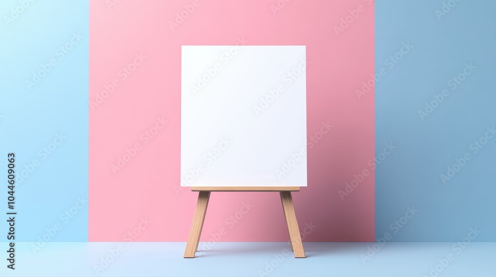 Individual presenting a blank board against a solid color background created using AI technology Individual presenting a blank board against a solid color background created using AI technology