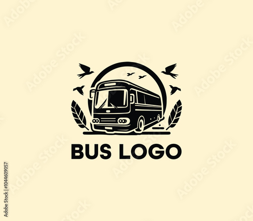 Bus logo design. Travel bus template. Tour transport public transportation service. Bus logo abstract