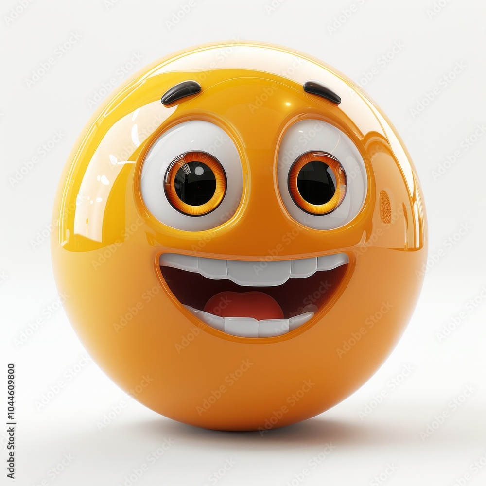 Happy 3D Cartoon Smile Emoji Icon Render Happy 3D Cartoon Smile Emoji Icon Render