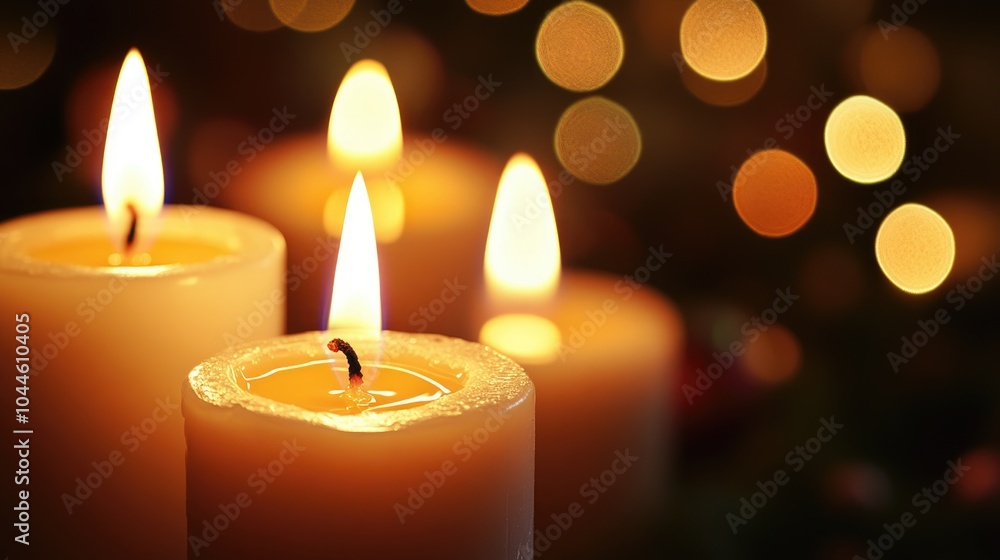 Festive candles for a joyful holiday season celebration Festive candles for a joyful holiday season celebration