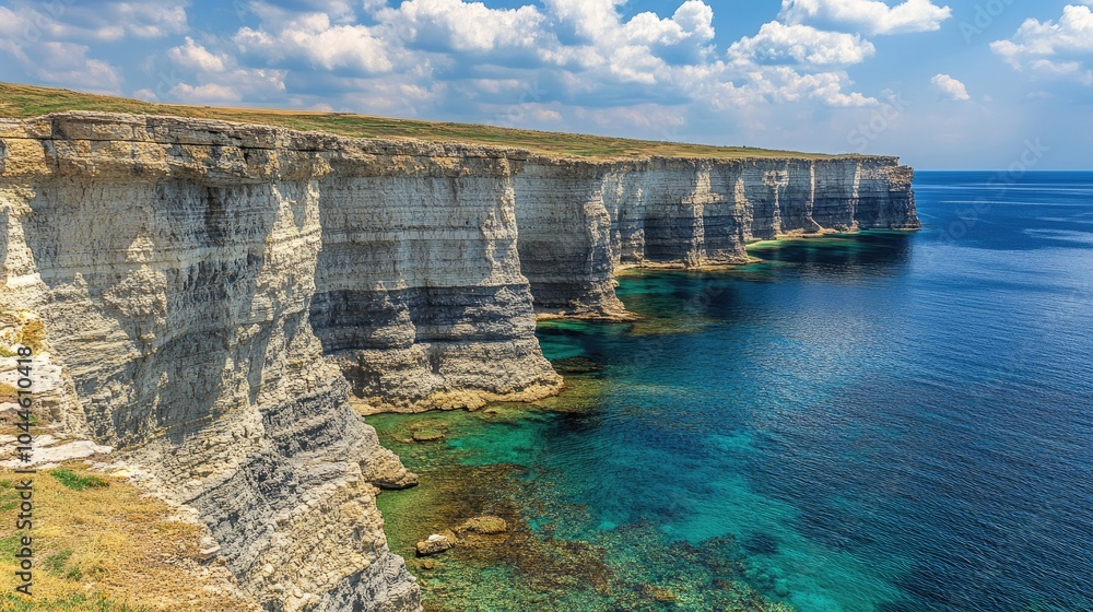 Stunning Coastal Cliffs Overlooking Tranquil Waters Stunning Coastal Cliffs Overlooking Tranquil Waters