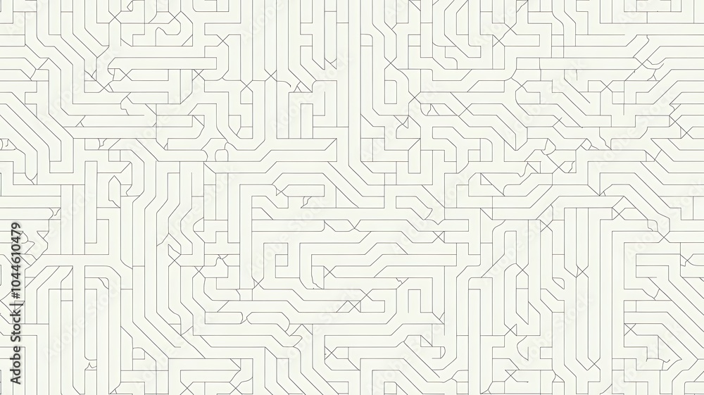 Obraz premium Minimalist Abstract Pattern with Swirling Light Gray Lines on White Background