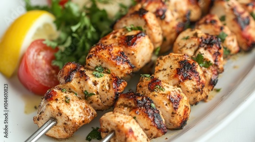 Chicken shish kebab a classic grilled dish featuring marinated chicken skewers