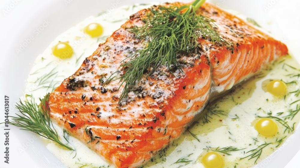 Truffle Crusted Salmon with Creamy Sauce and Herbs Truffle Crusted Salmon with Creamy Sauce and Herbs