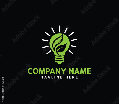 Light bulb with leaf logo. Eco friendly energy bulb with leaf. Light bulb ecology concept vector