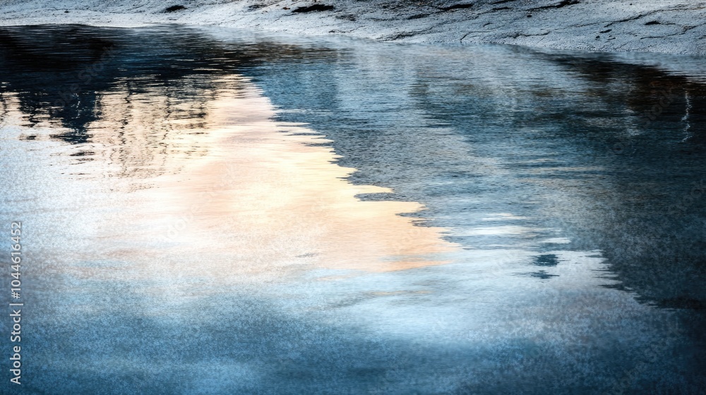 Fototapeta premium The reflection in the water resembled that of a seaside landscape