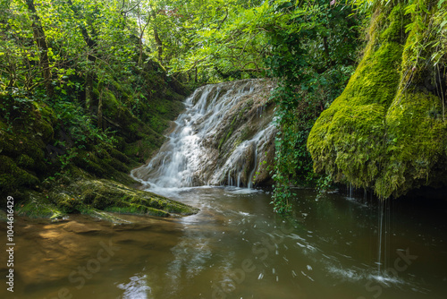 Waterfall Cascade d'Autoire near Autoire in French highlands, departement Lot, Midi-Pyrenees, France photo