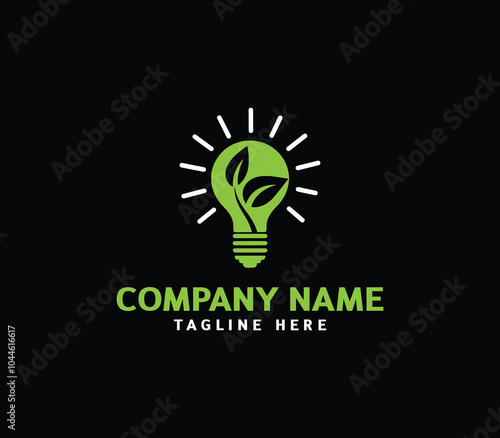 Light bulb with leaf logo. Eco friendly energy bulb with leaf. Light bulb ecology concept vector